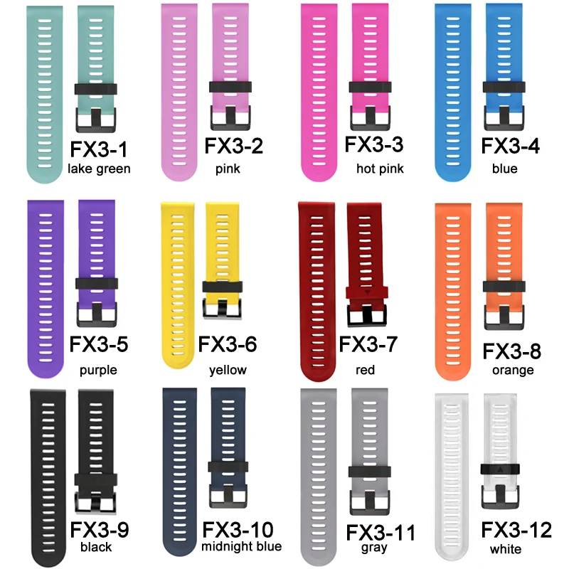 

BUMVOR Soft Silicone Replacement Watch Band for Garmin Fenix 3 / Fenix 3 HR / Fenix 5x Smart Watch 26mm Silicone strap Black