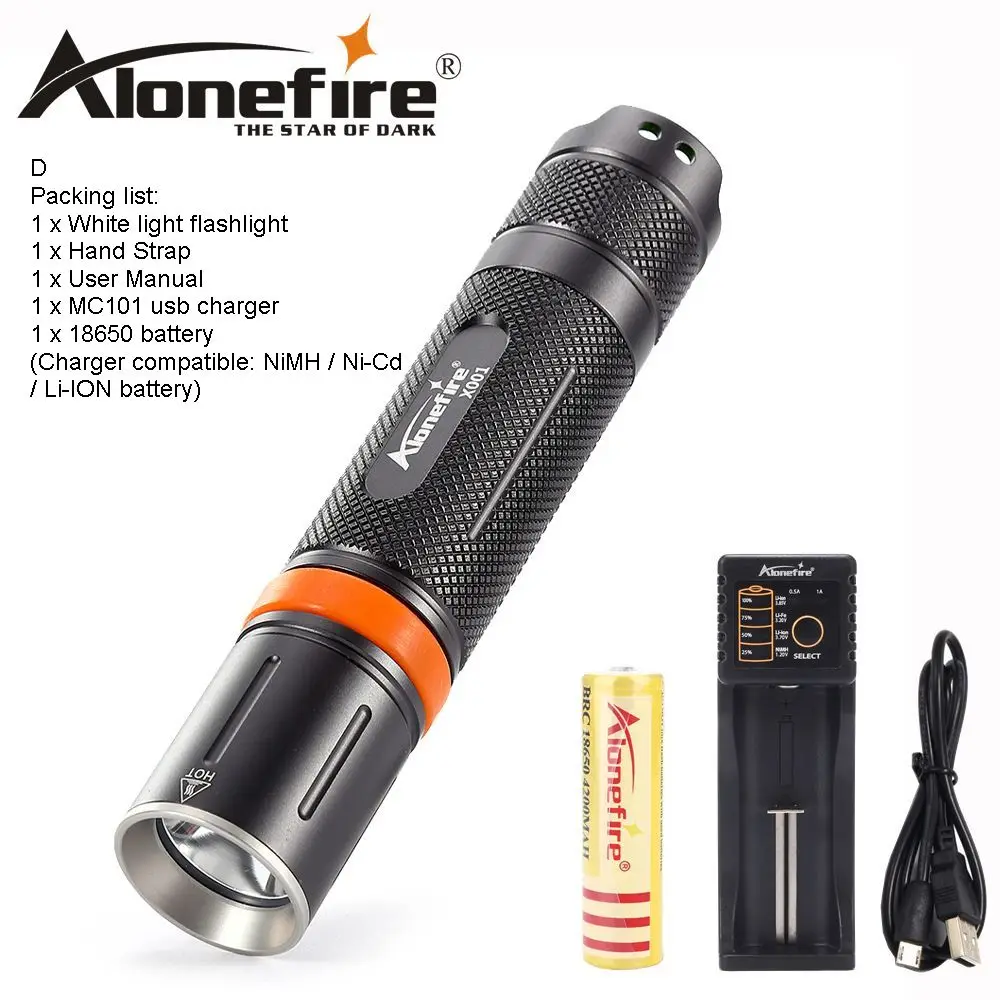 AloneFire X001 Cree xml L2 Мини Тактический светодиодный светильник 18650 Фонарь карманный светильник ручка светильник водонепроницаемый светильник Lanterna - Испускаемый цвет: Tactics flashlight D