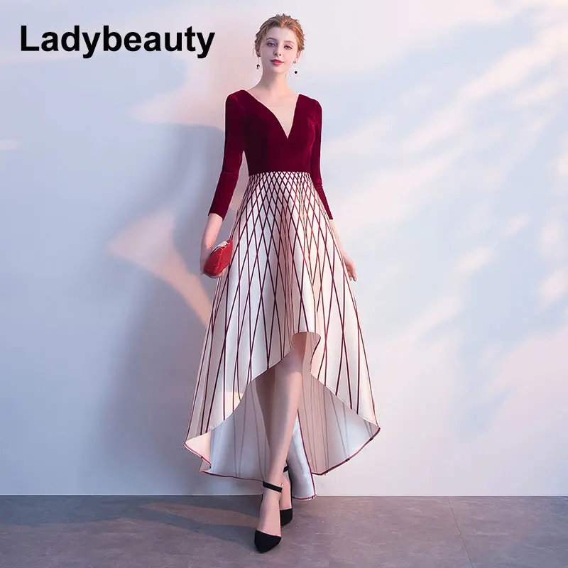 Женское Ассиметричное платье Ladybeauty вечернее с треугольным вырезом и рукавом три