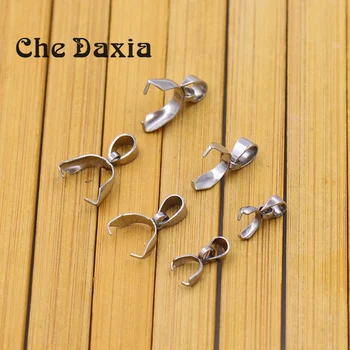 

(50 PCS/Pack) Pendants Clasps Clips Connectors stainless steel Bails For DIY Pendants Necklace Accessories Amber Charms Bails