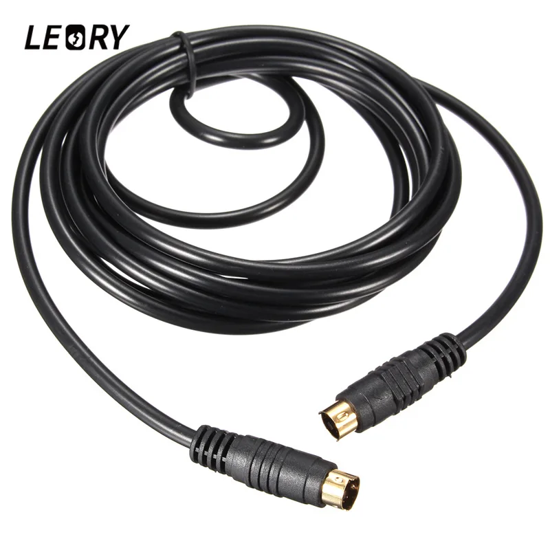 

LEORY 3M/10FT Feet 4Pin S-Video Male to Male Cord Cable Gold Plated For DVD HDTV PC Video Cable High Quality for TV Monitors VCR
