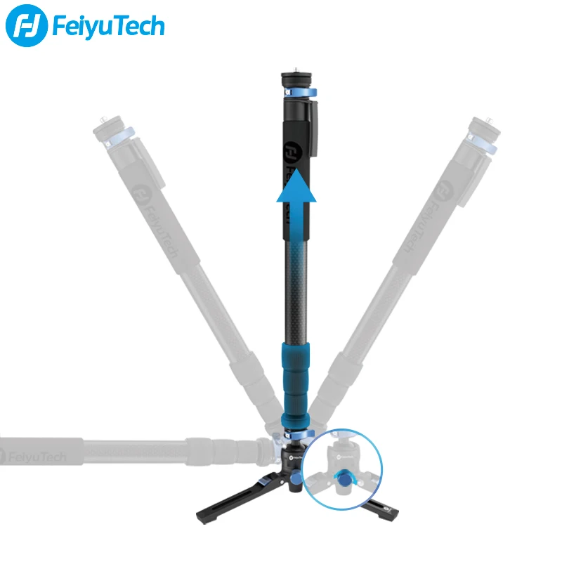 

Feiyu Original Multifunctional Carbon Fiber Monopod Tripod 4 Section with 2 quick release payload 12kg for Canon Feiyu Zhiyun