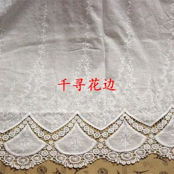 

Free shipping Clothes bilateral embroidery flower cotton cloth window screening shalian handmade lace scarf diy fabric GRL0164