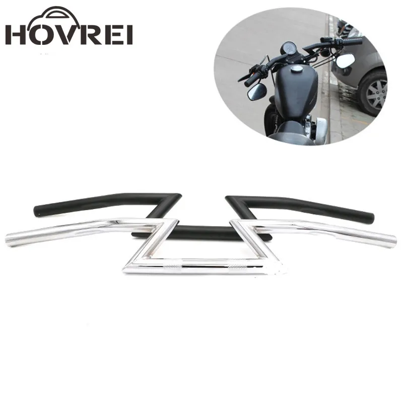 Универсальный 7/" 22 мм Мотоцикл Черный Хром Винтаж Z Руль управления для мотоциклов стойка руля Honda Suzuki Chopper Bobber harley