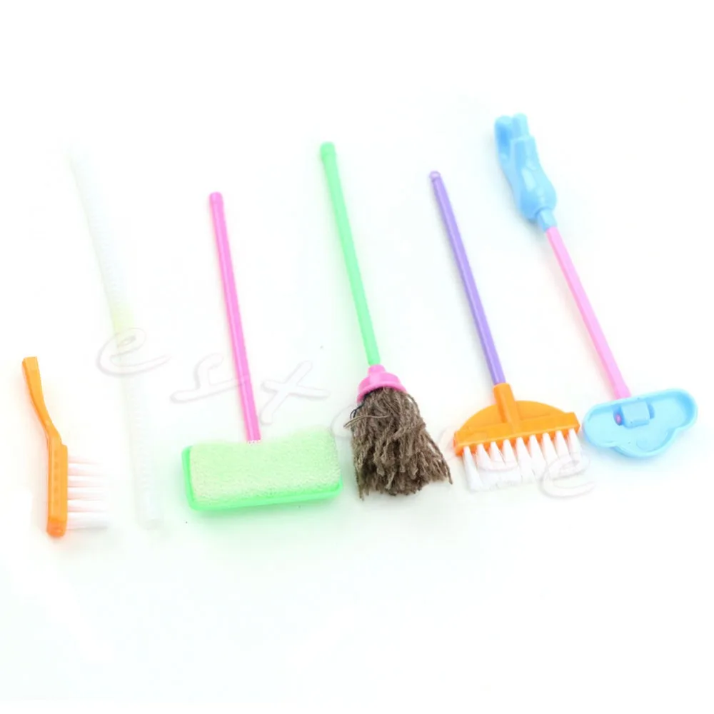 9Pcs/Set Home Furniture Furnishing Cleaning Cleaner Kit For Barbie Doll House Sep25 Drop Ship