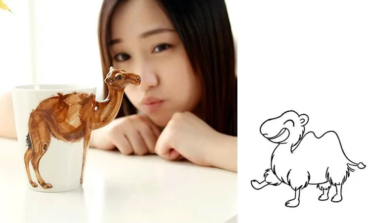 Креативный подарок love3D в форме животного керамическая кружка для кофе, молока, чая ручная роспись caneca Жираф корова Обезьяна Собака Кошка верблюд чашка со слонами