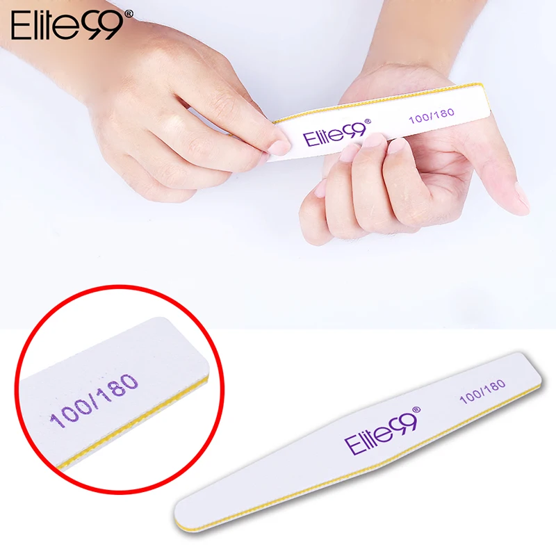

Elite99 1 peice Nail Art Sanding 100/180 Grit File With Curved Side Manicure For UV Nail Polish Nail Art Tools