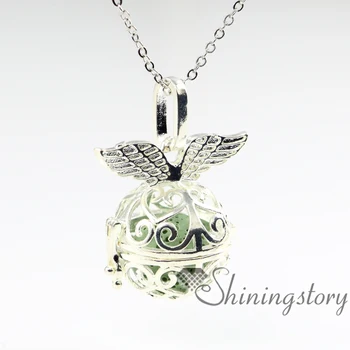 

wings openwork metal volcanic stone diffuser necklaces wholesale essential oil diffuser necklace diffuser pendants aromatherapy