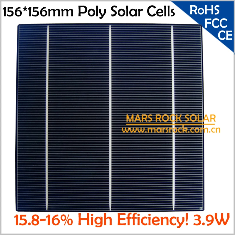 

1000pcs/Lot Wholesale 3.9W 0.5V 156mm Polycrystalline Solar Cell (3 BusBar),16% Efficiency, Ups,DHL,FedEX,TNT, EMS Free Shipping