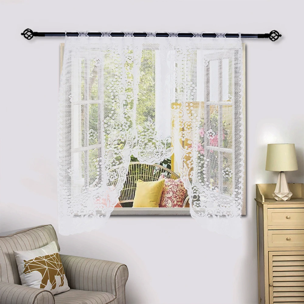 

2019 New Sell Arrival Vintage Style Lace Window Curtain Kitchen Curtain Vintage Style Window Scarf Ation Home Decoration Hot