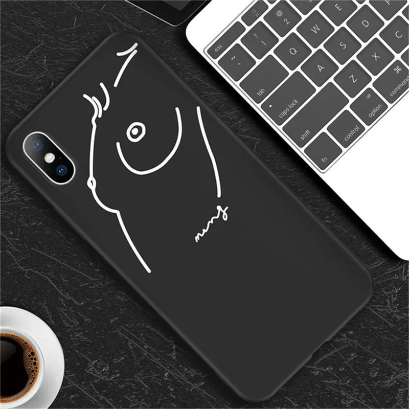 

for iPhoneX XS MAX XR phone case for simple sexy line soft shell protection case Simple frosted for iphone 6 6s 7 8plus