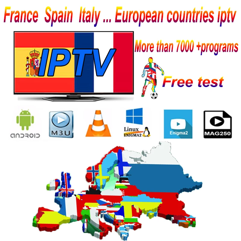 

3/6/12 month subscription Europe France Italy Spain Germany espana iptv for M3U Android Mag Engima2 device 7000+ programs