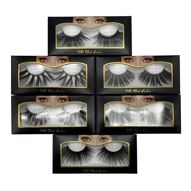 

6D Mink 25mm lashes 100% Volume Crisscross Long Hair 3D 25 mm False Eyelash lashes Extension Fake EyeLash Makeup Eyelashes Pack