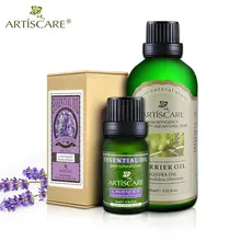 ARTISCARE Лавандовое чистое эфирное масло+ Jojoba базовое масло мощное выцветание от акне высокая эффективность ароматерапия и массаж базовые масла