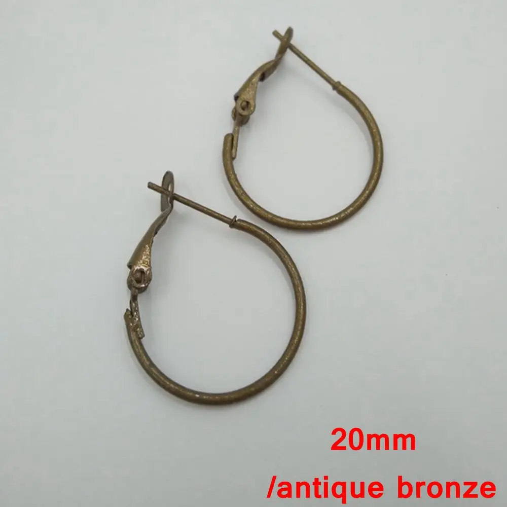 500piece lot antique bronze circle round hoop earring findings 20mm HEF008earring findingshoop