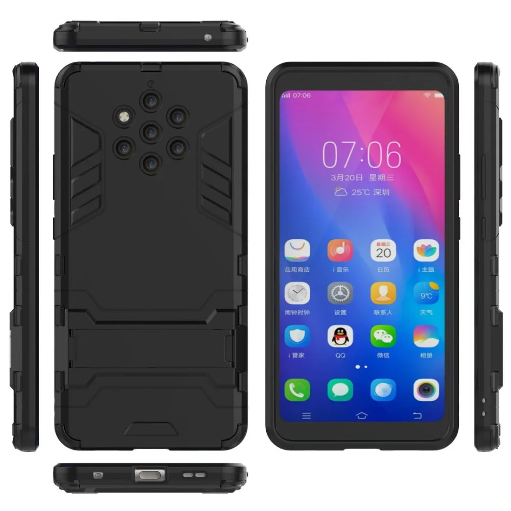 Чехол-подставка для Nokia 1 2 3 6 8 9 X5 X6 X7 7 Plus 5 2018 защитный чехол из силикона и резины