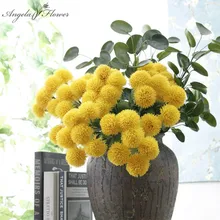 Искусственный цветок пластиковый шарик для волос помпон-Цветок Рождественский Свадебный Домашний Декоративный букет бархатный цветок Хризантема для настольного тенниса