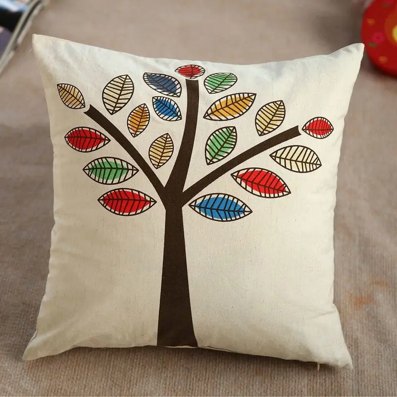 

Rustic Tree Pillow Case Square Pillowslip Back Cushion Cover Beige Free Shipping 1001667B