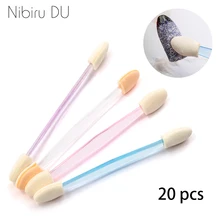 20 шт., зеркальная пудра для ногтей, кисти, хромированные ногти, пигмент, сделай сам, материал, голографическая блестящая губка, двухсторонние одноразовые принадлежности