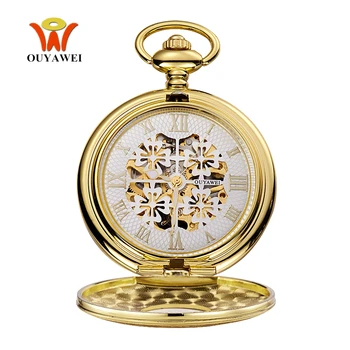 

Top Brand Fashion Luxury OYW Mechanical Hand Wind Pocket Watch Men Pendant Watch Full Steel Case Chain Pocket Fob Watch Relogio