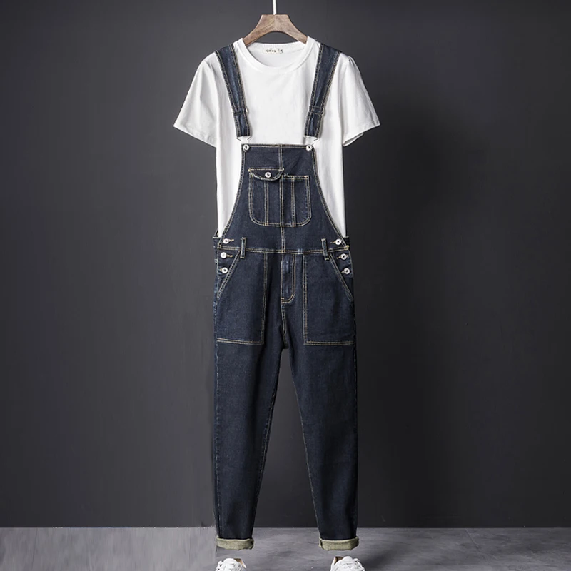 Summer Spring Men Korean Style Denim Jumpsuits Overalls , Male Jeans