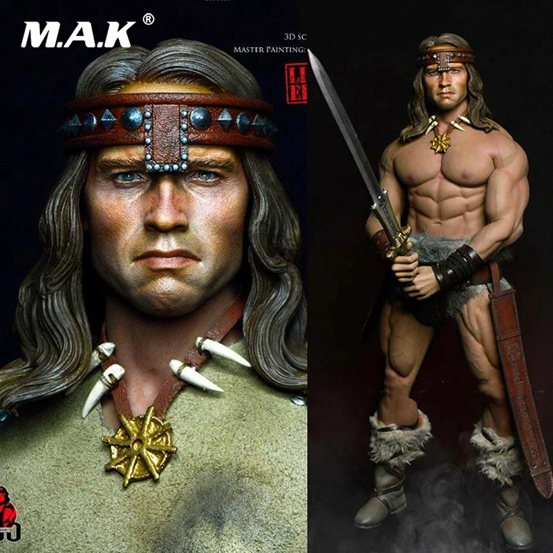 

Kaustic Plastik MC01-2019 1/6 Barbarian Conan Arno Leather Apparel clothing weapon set with head For 12 inches male Body M34