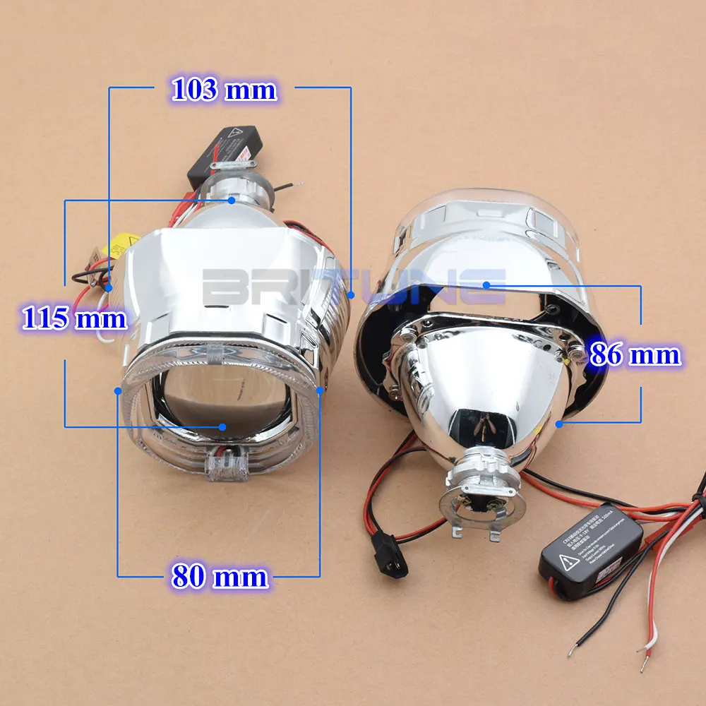 Линзы для фар биксеноновый проектор глаза ангела дьявола 2,5 WST 8,0 для H4 H7 автомобильные аксессуары для модификации DIY использование ксеноновых ламп H1