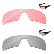 Хромированные серебристые и хрустальные розовые 2 шт. Сменные линзы для масляной установки Солнцезащитные очки Рамка UVA и UVB Защита