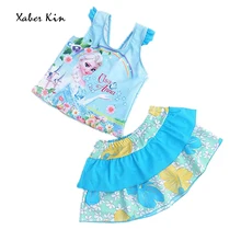 Обувь для девочек Купальники для От 4 до 13 лет дети купальники купальник мультфильм дизайн дети танкини купальный костюм Пляжная одежда sw917-cgr1