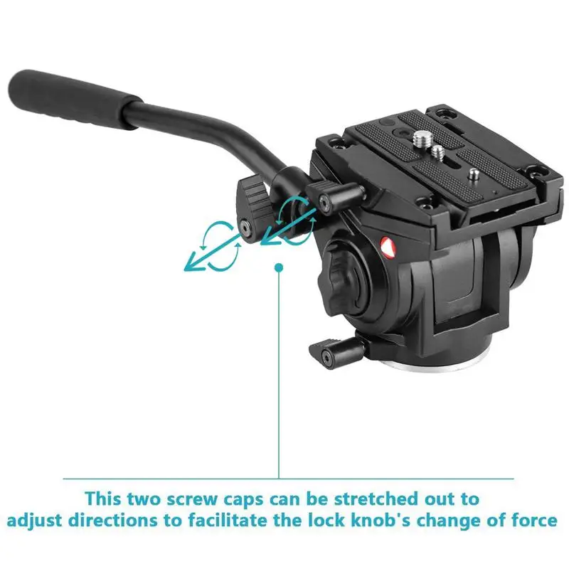  KINGJOY Heavy Duty Video Camera Fluid Drag Head Fluid Drag Pan Tilt Head for DSLR Camera Video Camc