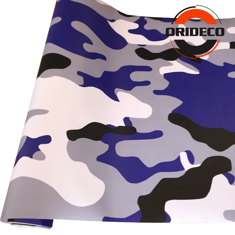 Blue black gray Snow camo vinyl car film 6