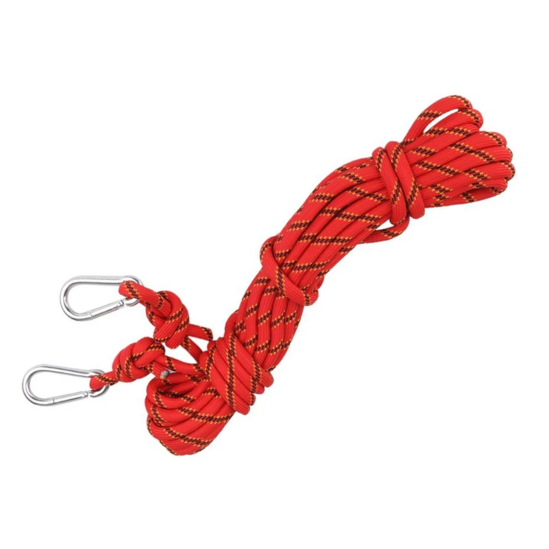 TOP!-Strengthening polyester climbing rope abseiling safety rope 10m red