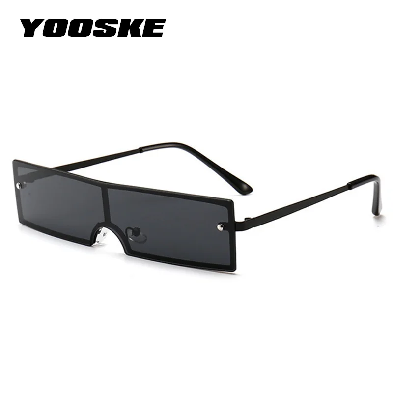 YOOSKE 90S прямоугольные Солнцезащитные очки женские брендовые дизайнерские