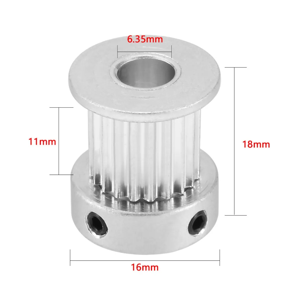 3D-принтеры Алюминий GT2 синхронное колесо для 10 мм Натяжной ролик ремня ГРМ ролик 20 стоматологический Бор 5 мм/6,35 мм