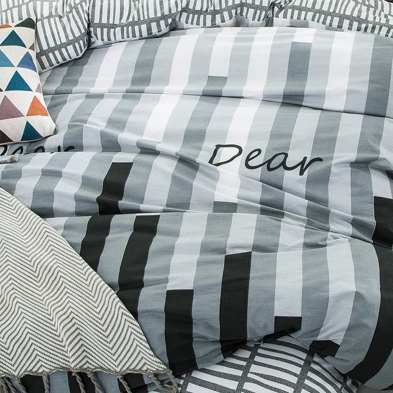 100% Cotton Bedding Sets Music Piano Pattern Soft Bed Linings Duvet Cover King Queen Twin Bed Flat Sheet Pillowcases Bedroom Decor Home Textile  (4)