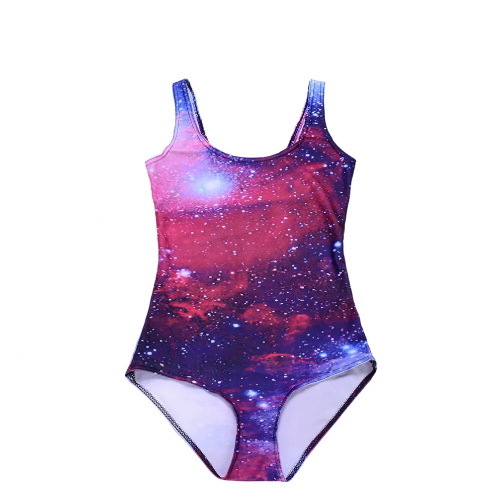 New Women Europe GALAXY PURPLE SWIMSUIT One Piece Sexy Bath Suit