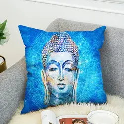 Мандала в богемном стиле 3D печать с Буддой, в форме лотоса полиэстер Бросок Наволочка художественная Подушка Обложка Синий галактика