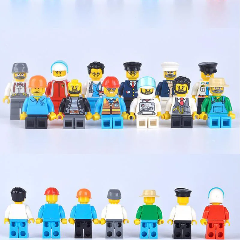 

12PCS/LOT Compatible legoings Model building block City Worker Bricks Action Figures Toys Set Baby Educational Learning Kid Toys