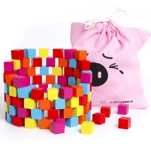 100 шт Монтессори красочный деревянный куб блоки обучение маленьких детей головоломки игрушки для детей подарок
