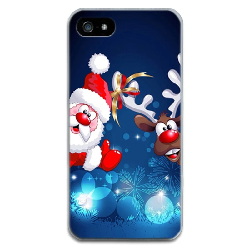 Для Apple iphone 5 5S se, 6, 6 S, 7, 8 Plus, X чехол, Рождественский олень, подарок на год, мультяшный чехол для iphone XS Max, XR, 6 s, 7, 8 Plus - Цвет: Небесно-голубой