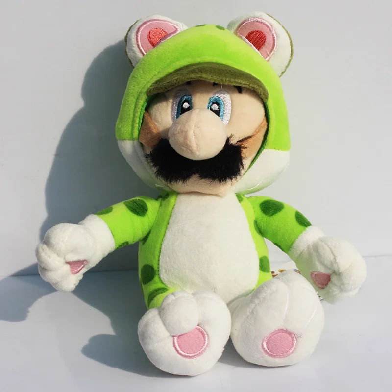 

1Pcs 7"18cm Super Mario 3D Super Mario Bros Green Cat Luigi Plush Doll Toys Great Gift For Kids Free Shipping