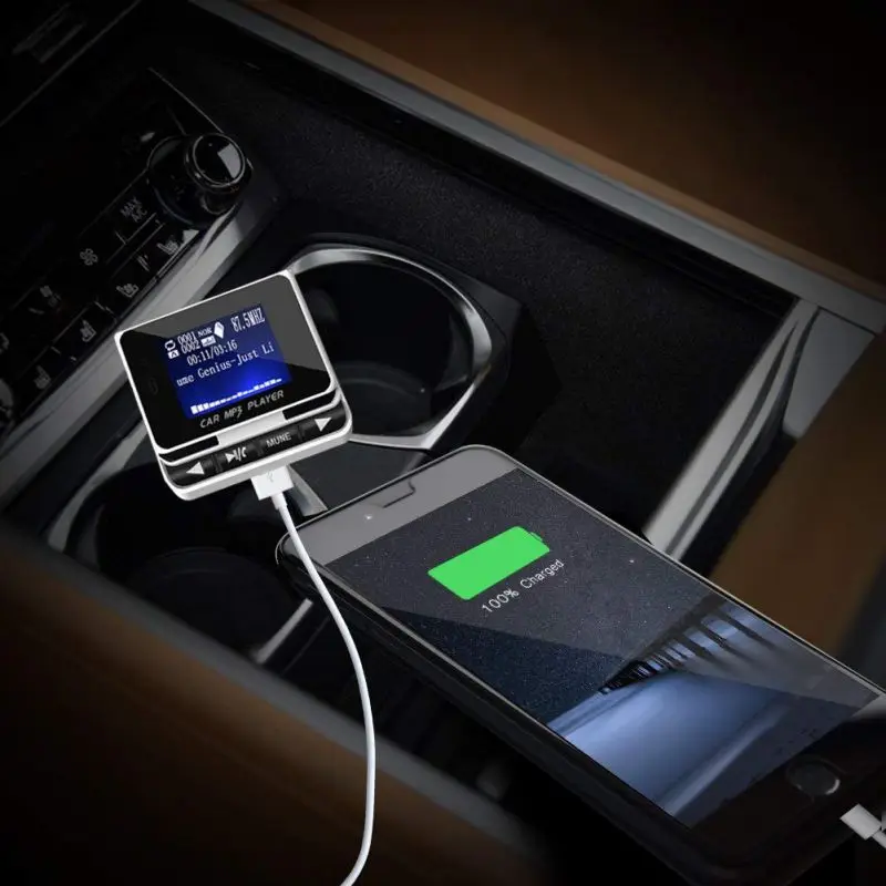 Беспроводной fm-передатчик Bluetooh во время езды в автомобиле Универсальный Беспроводной радио Hi-Fi Hands-free автомобильный комплект с TF/Слот карты Micro SD зарядных порта USB для автомобиля MP3