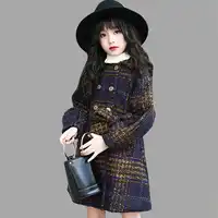 Winter Jackets For Girls Plaid Thick Woolen Coats For Girls Autumn Child Girls Jacket Teenage Girls Clothing For 6 8 12 Years