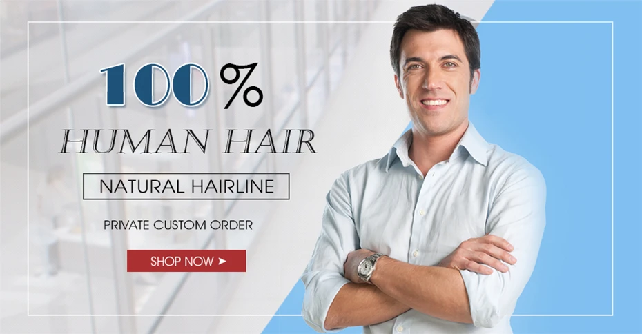 Hair system for men Hair men toupee base Q6 style mens wig remy hair 1B50 color