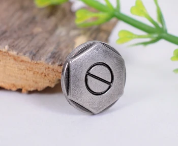 

50X Punk 13*13mm Hexagon screw Fasteners Rivet Stud Leathercraft Belt Bag Conchos
