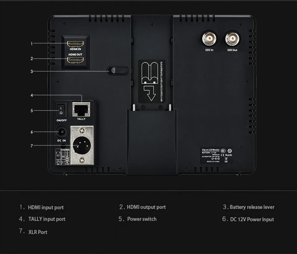 4 К к мониторы Viltrox DC-70EX Pro 7 дюймов К HDMI SDI AV TALLY видео HD ЖК дисплей видеокамера с контрольным Дисплеем Поле Для Canon Nikon sony