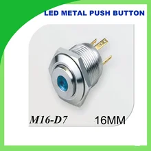 metal push button LED Light 16mm Metal Momentary Push Button Switch 1PCS hight dot illuminated