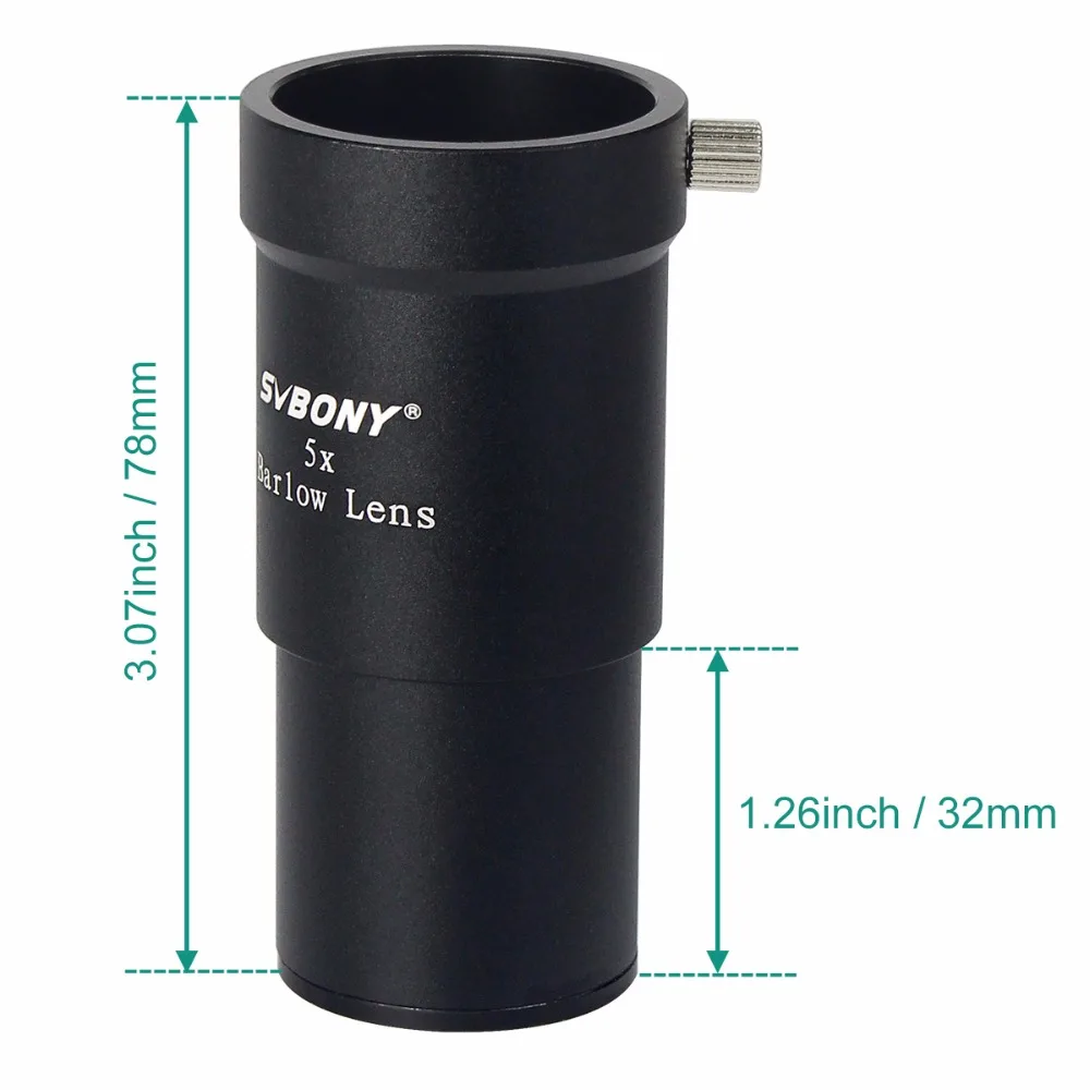 SVBONY 5 X بارلو عدسة 1.25 بوصة تلسكوب موضوع ل معيار أحادي البصريات المدمجة الفلك أحادي تلسكوب F9102