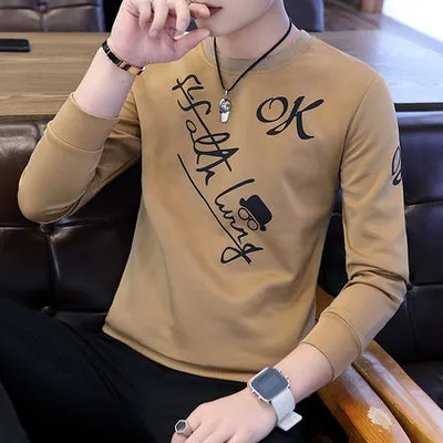B&C collection V-Neck Shirt black-gold-colored printed lettering casual look Fashion Shirts V-Neck Shirts 