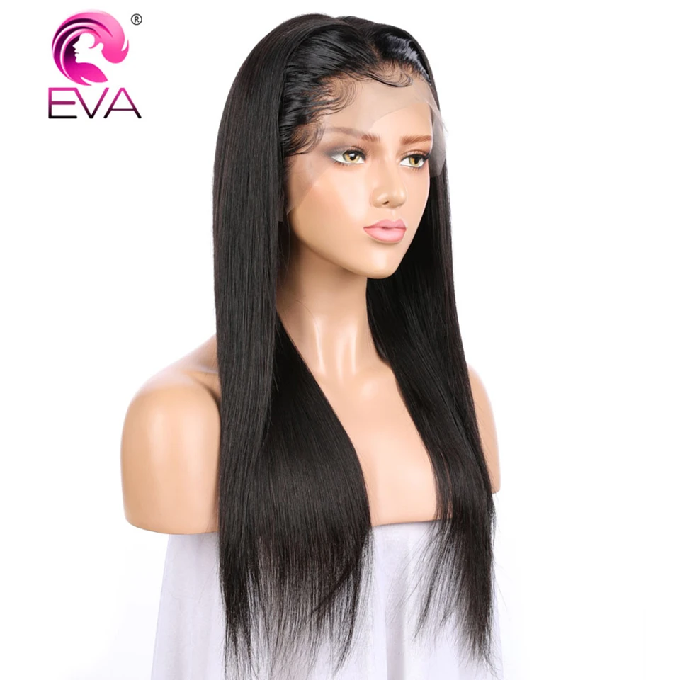  Eva 360 Lace Frontal Wig Pre Plucked With Baby Hair Glueless Straight Lace Frontal Human Hair Wigs 